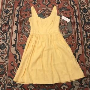 French Connection NWT Yellow Summer Dress Size 6 Linen Blend